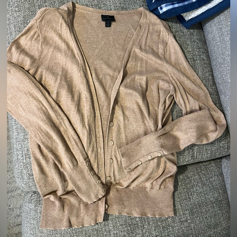 Tan cardigan with buttons